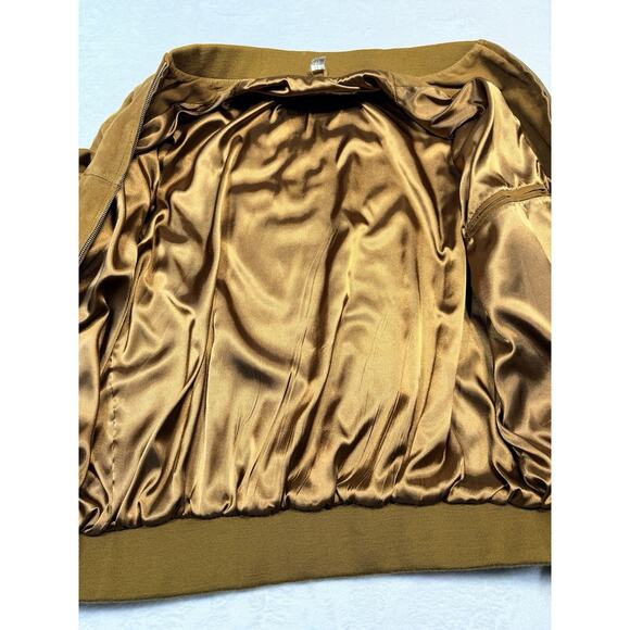 Bugatti Suede Bomber Jacket SZ L Fawn Camel Heritage Tailoring Tan Leather Coat - Picture 5 of 12